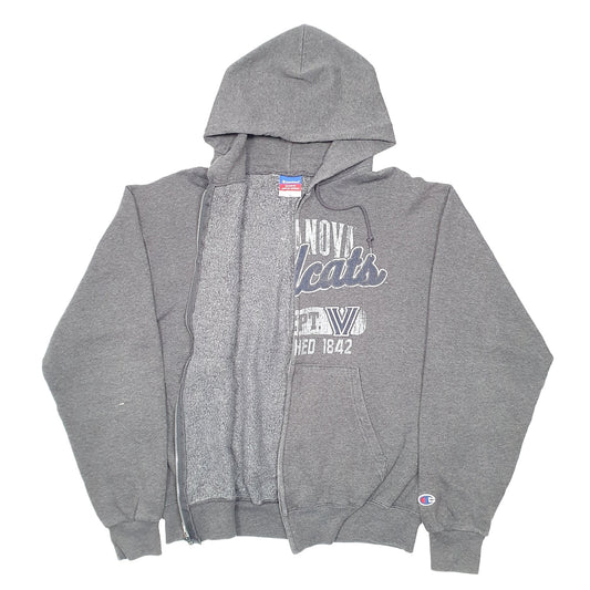 Mens Grey Champion Hoodie Villanova Wildcats Basketball Full Zip Jumper
