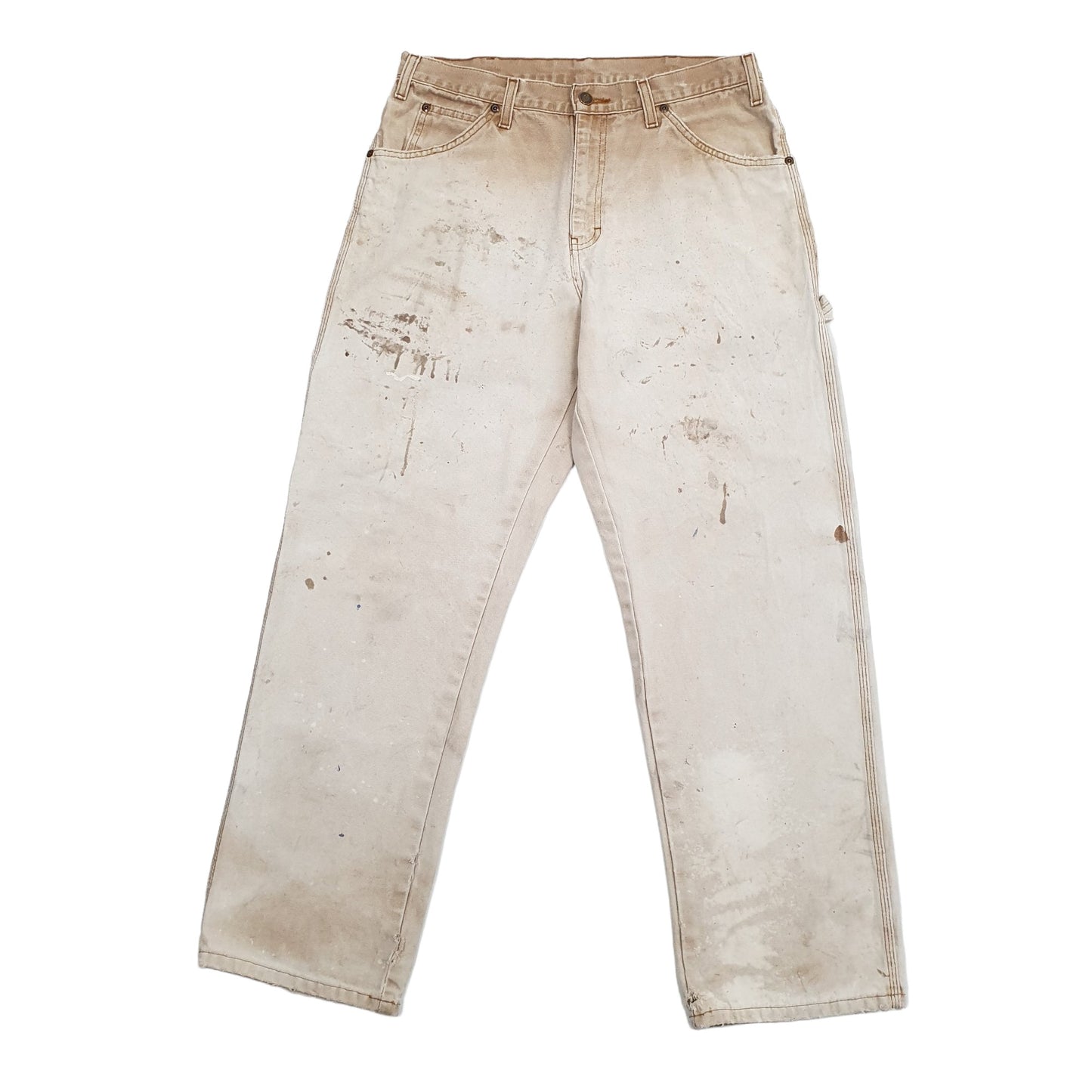 Mens Beige Dickies  Carpenter Trousers