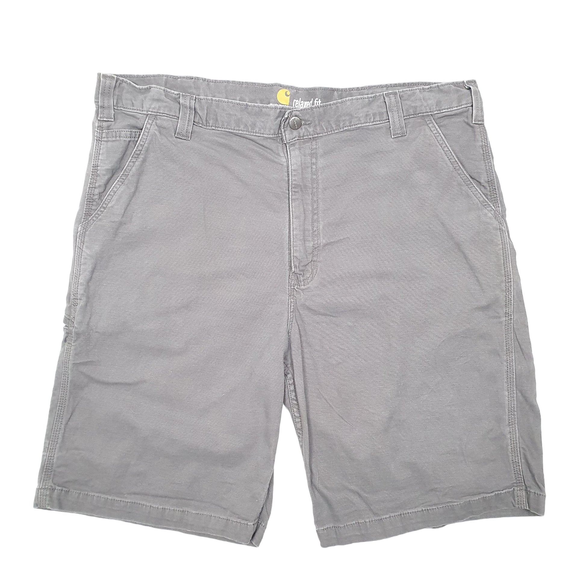 Mens Grey Carhartt Relaxed Stretch Carpenter Shorts