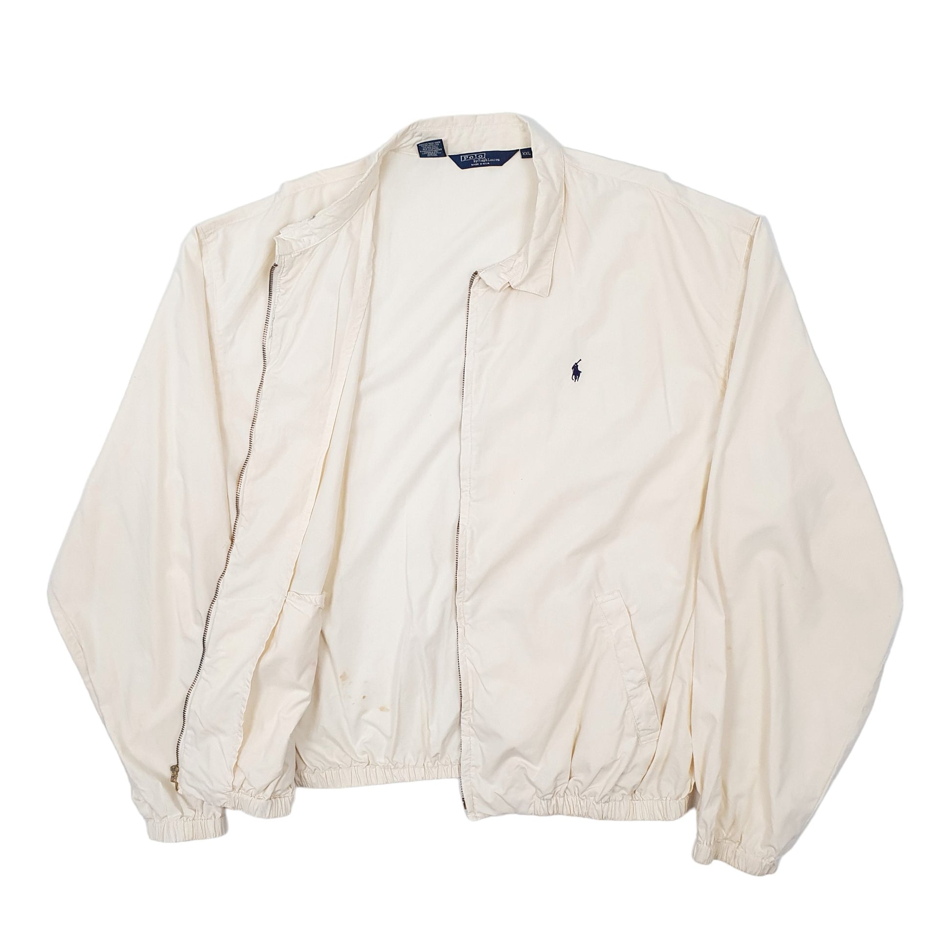 Mens Cream Polo Ralph Lauren Vintage 1980s Made in USA Lightweight  Coat