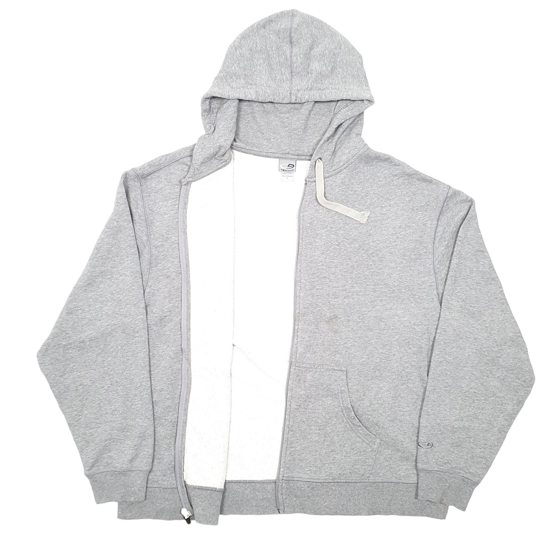 Mens Grey Champion Hoodie Hooded Full Zip Jumper