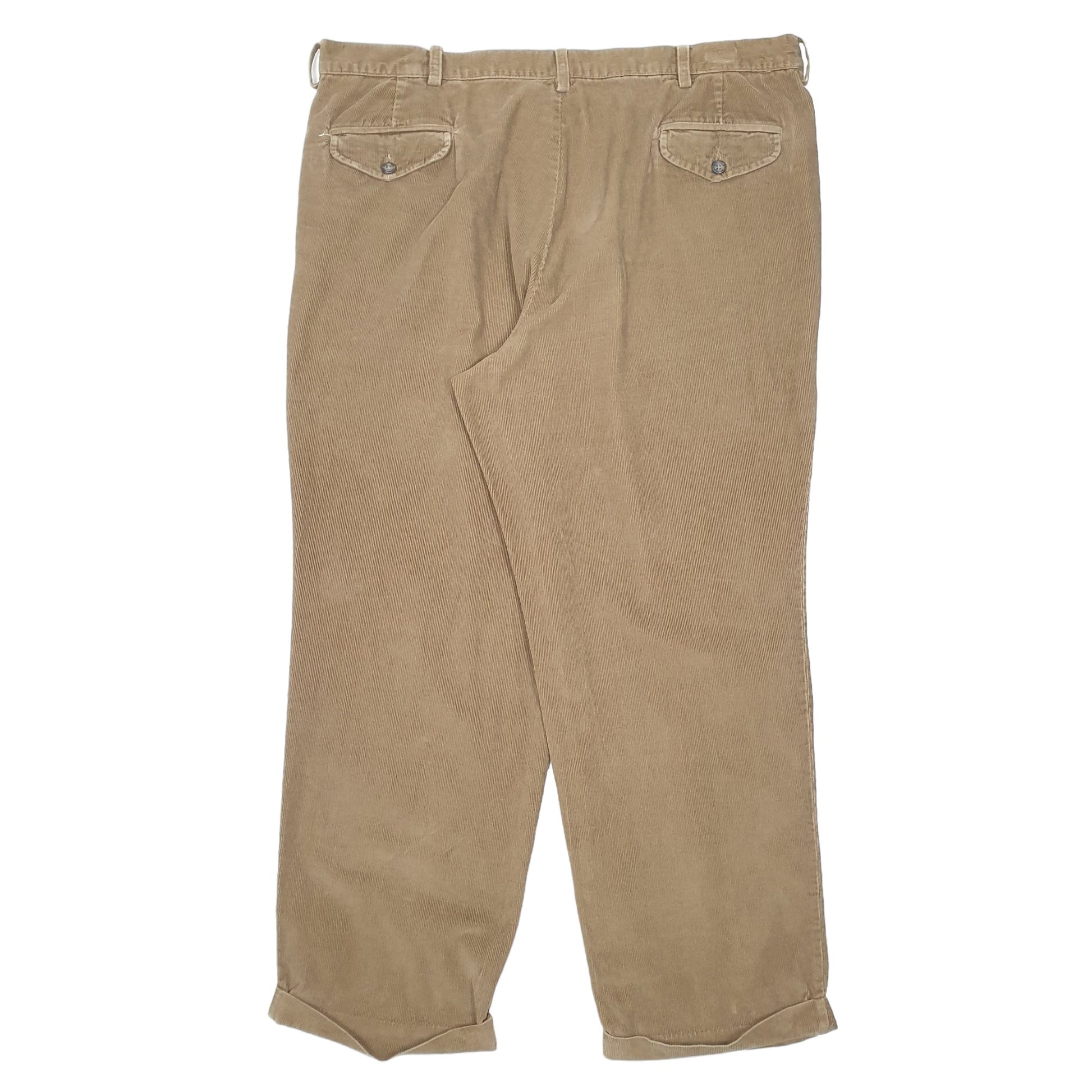 Mens Brown Dockers Double Pleated Corduroy Trousers