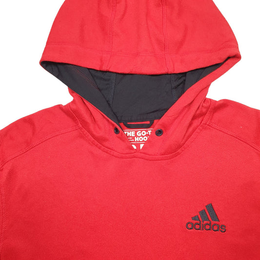 Mens Red Adidas Climawarm Hoodie Jumper