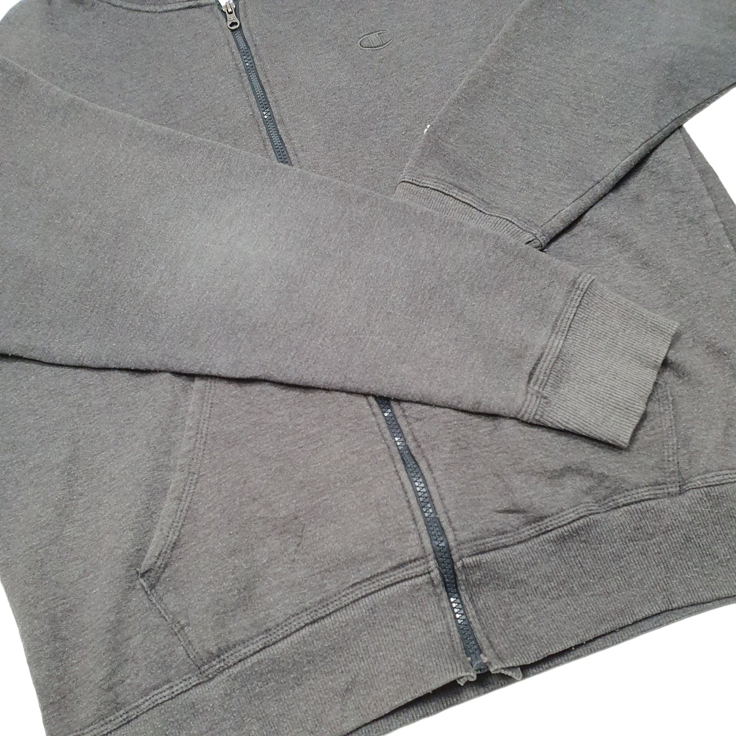 Mens Grey Champion Hoodie Full Zip Jumper