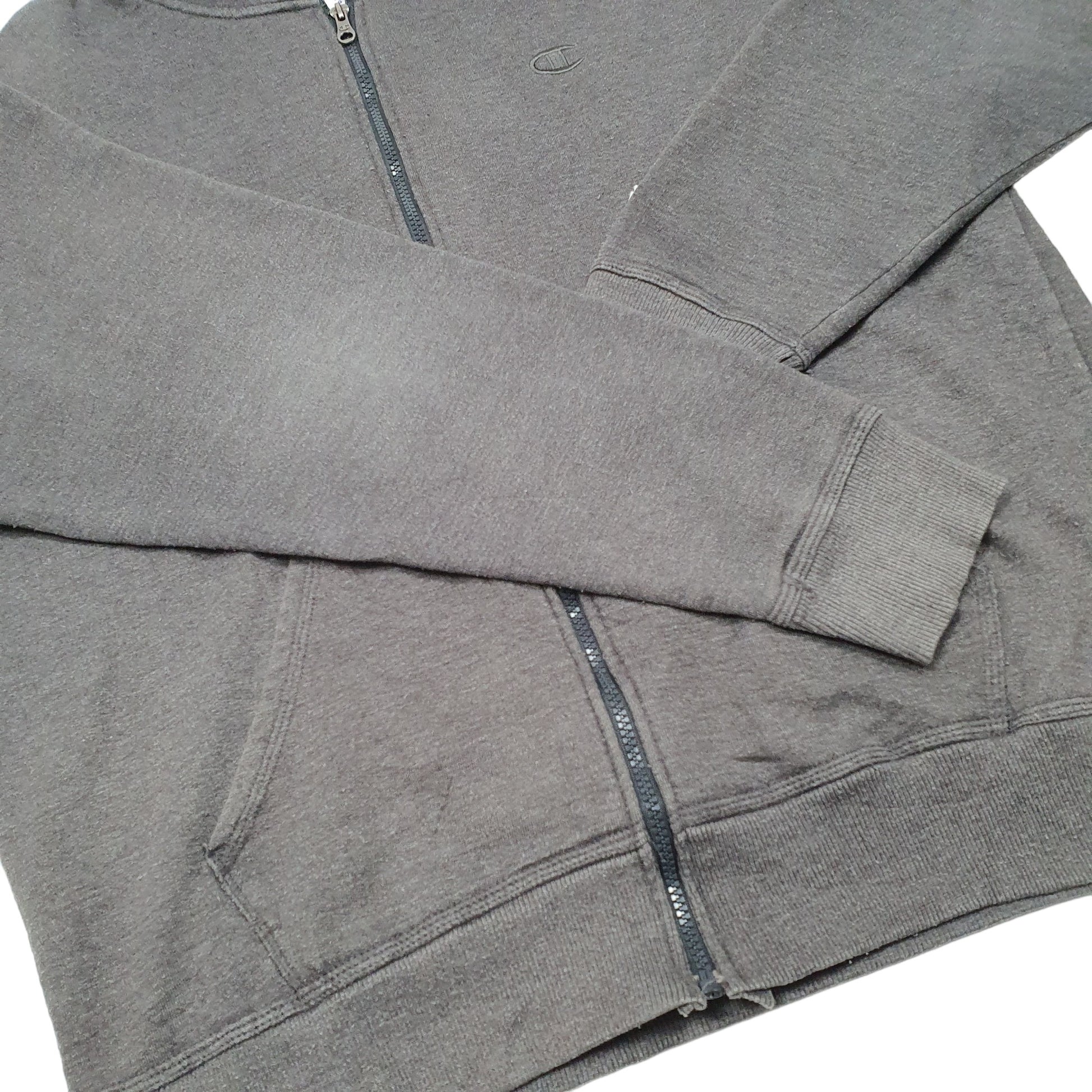 Mens Grey Champion Hoodie Full Zip Jumper