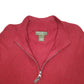 Mens Burgundy Eddie Bauer Tall Cashmere Blend Quarter Zip Jumper