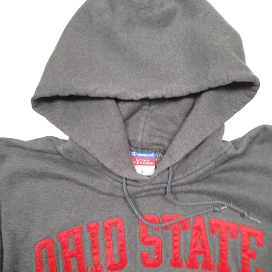 Mens Grey Champion Ohio State USA College Hoodie Jumper