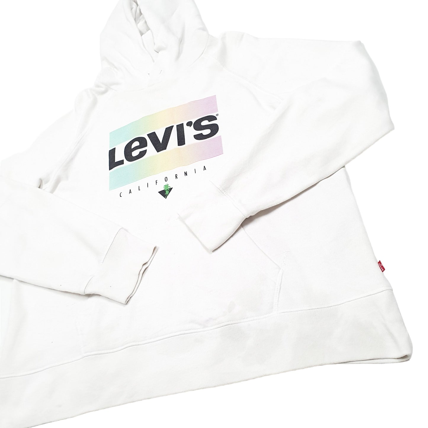 Mens White Levis California Hoodie Jumper