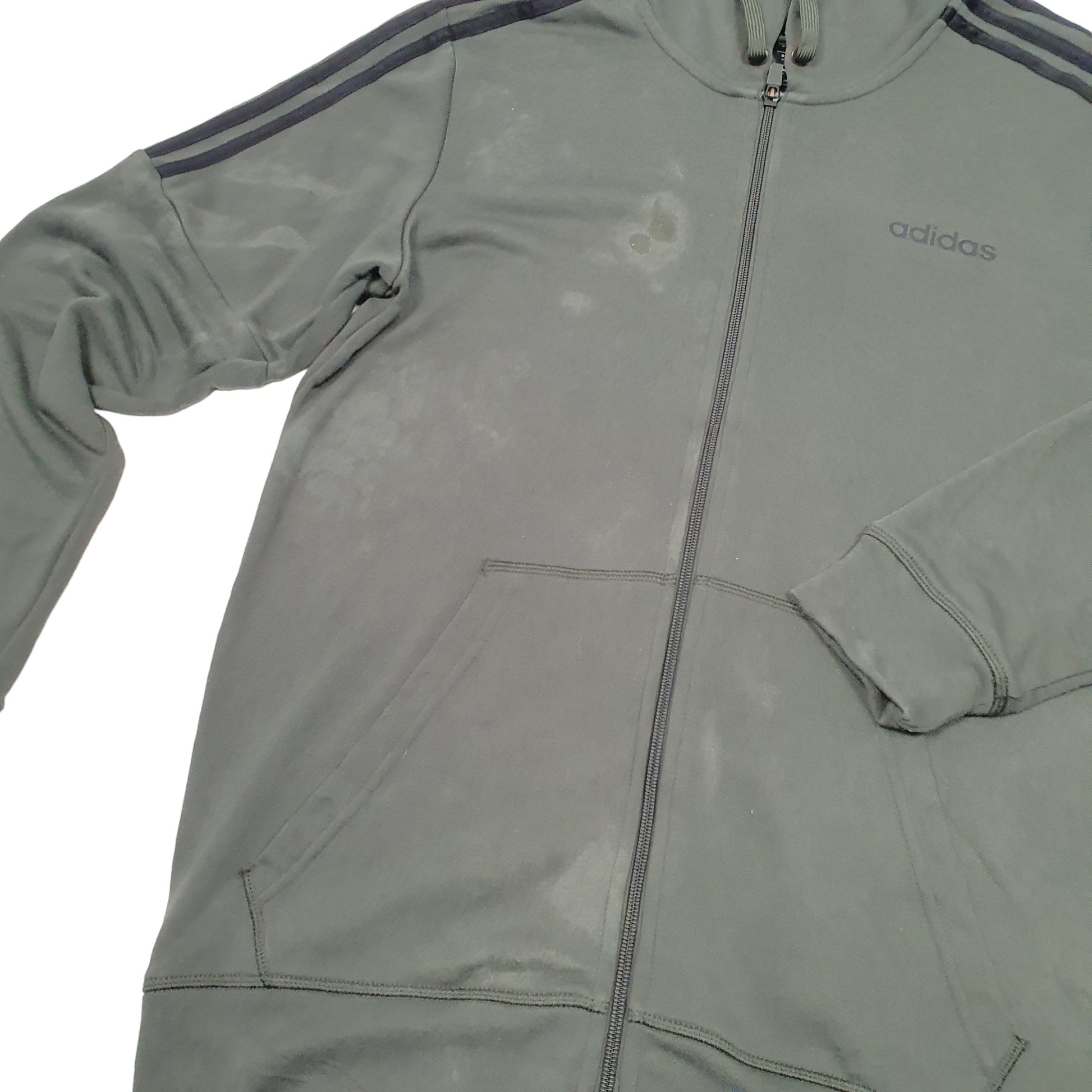 Mens Khaki Adidas Active Running Workout Full Zip Jumper