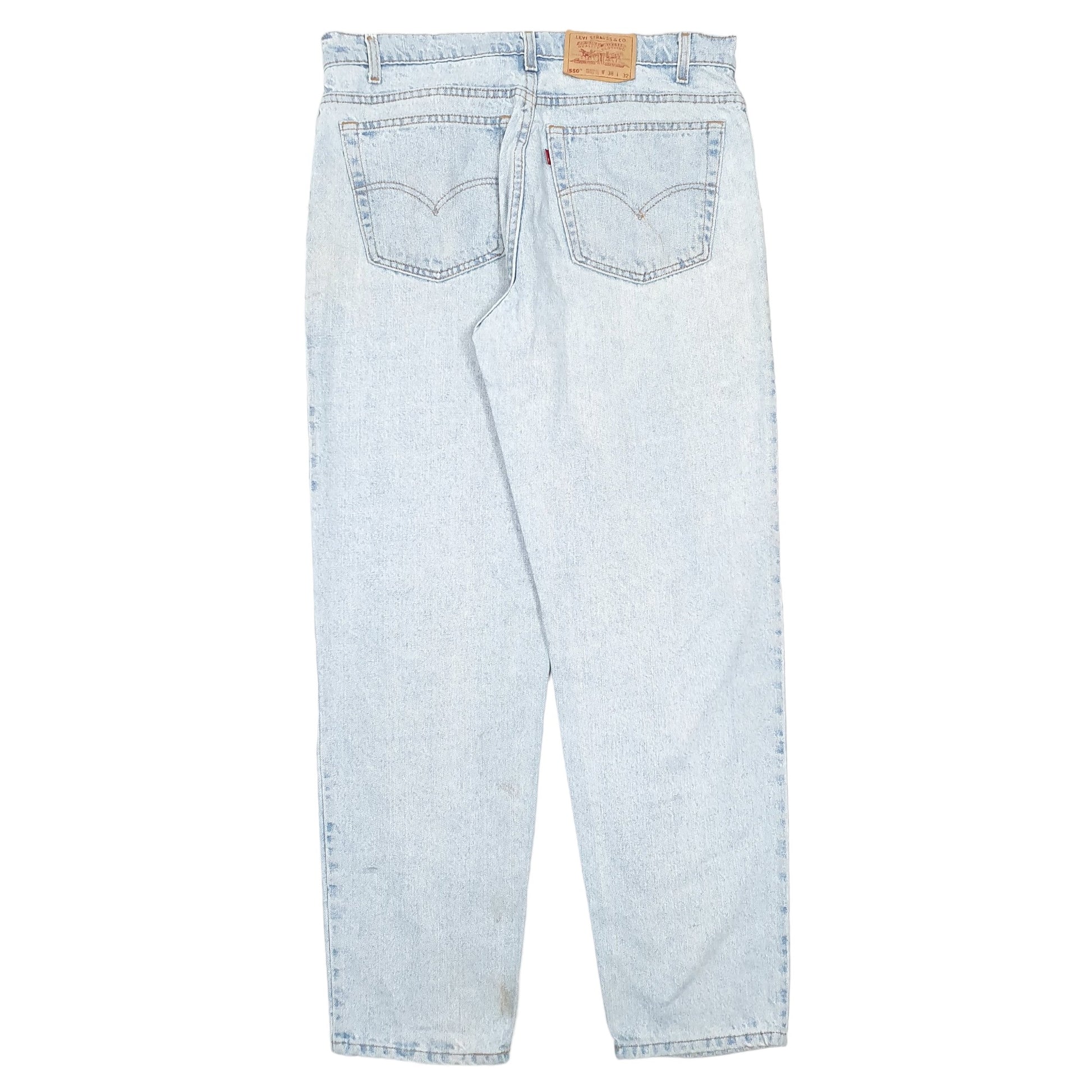 Mens Blue Levis Vintage Tapered Made In USA 550 JeansW38 L32