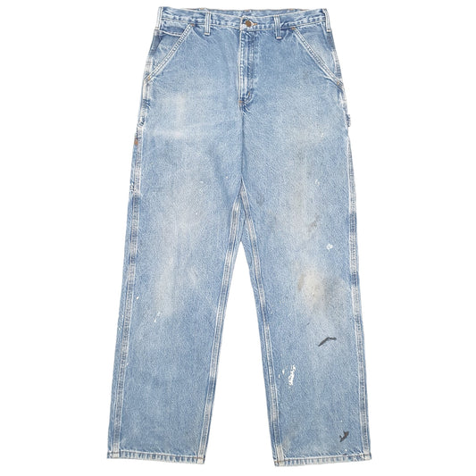 Mens Blue Carhartt Carpenter B237 JeansW34 L32