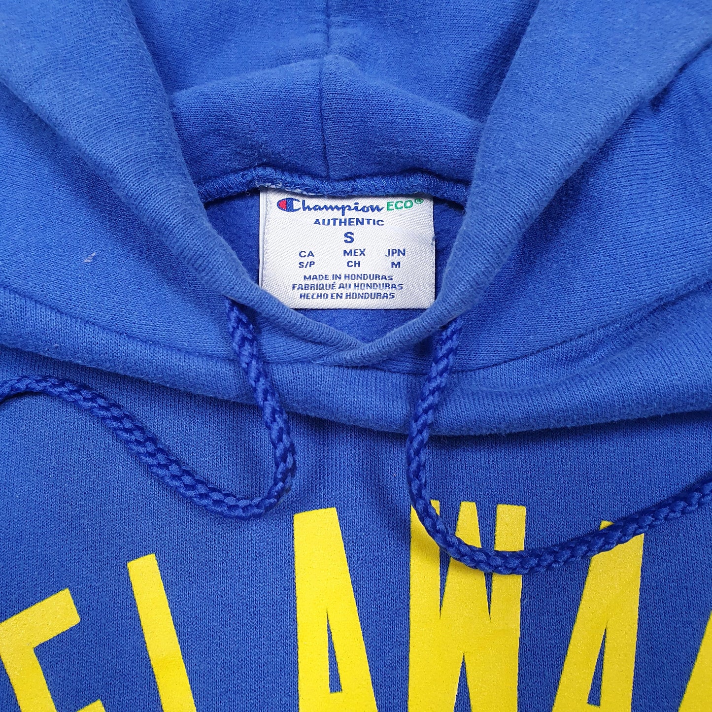Mens Blue Champion Delaware Football Blue Hens Hoodie Jumper