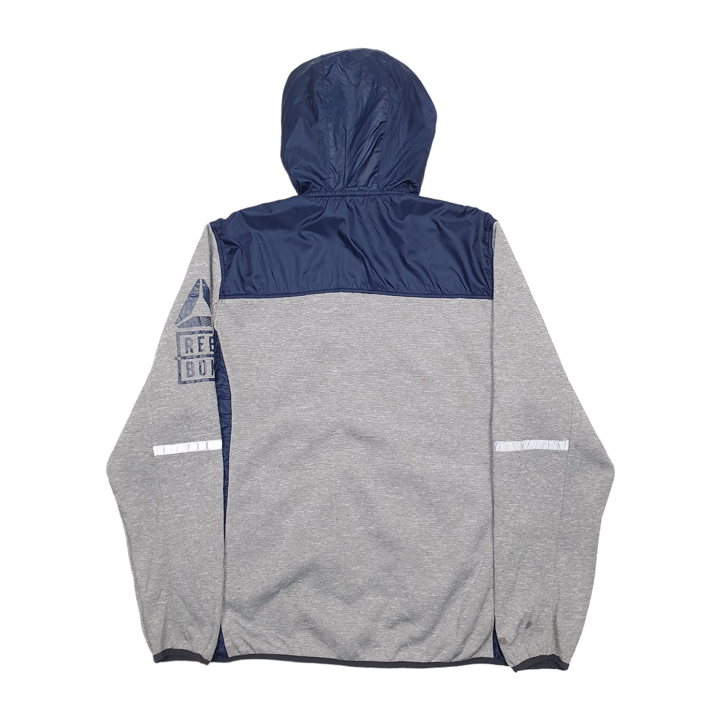 Mens Grey Reebok Active Running Sport 3M Hoodie Jumper