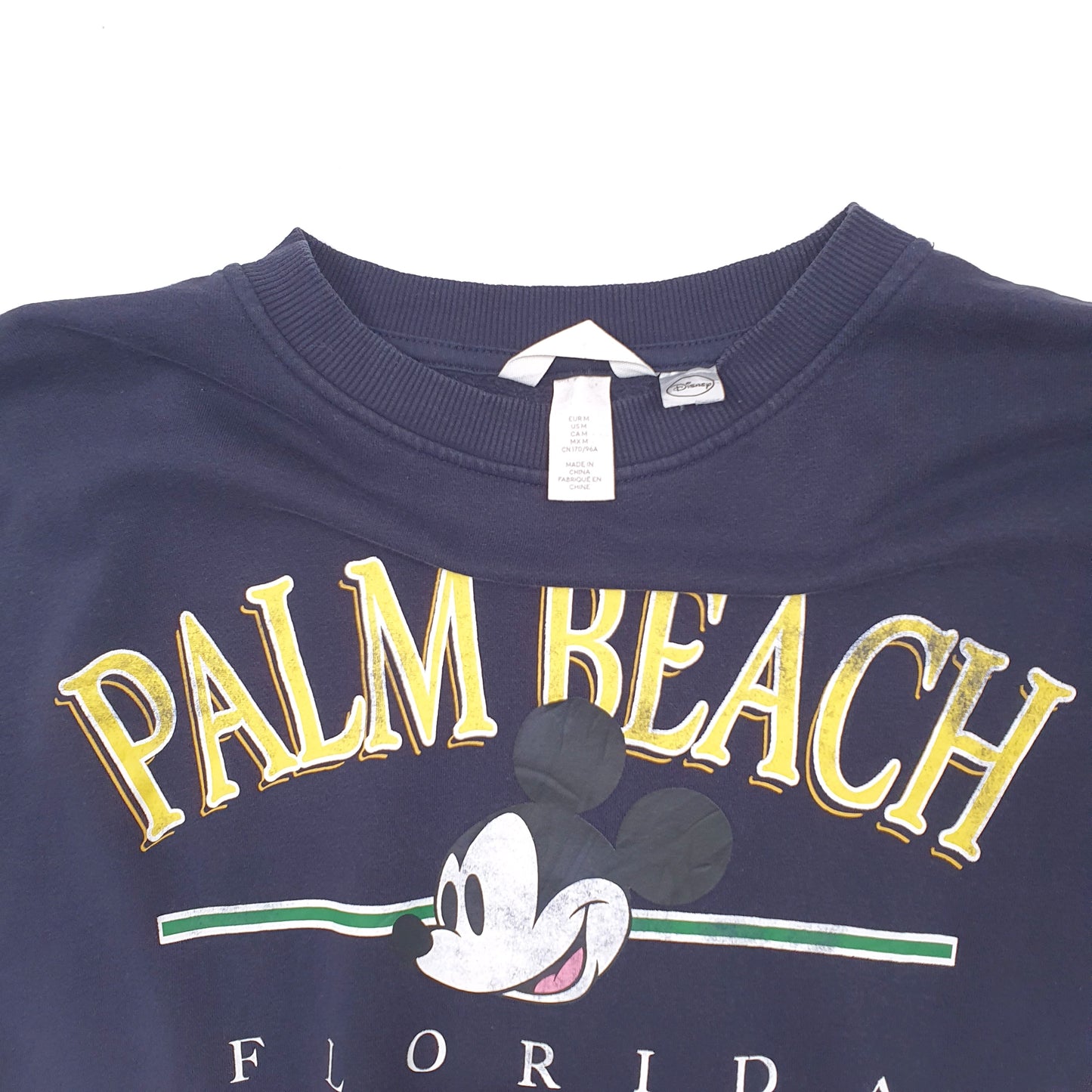 Womens Navy Disney Vintage Baggy Crop Top Crewneck Jumper