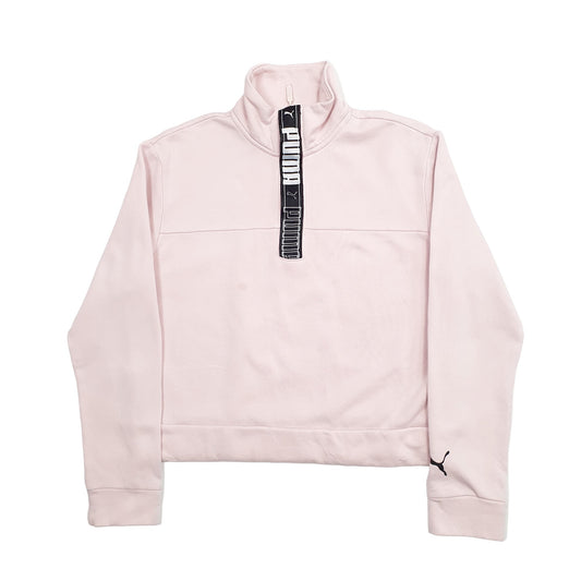 Womens Pink Puma  Quarter Zip Jumper