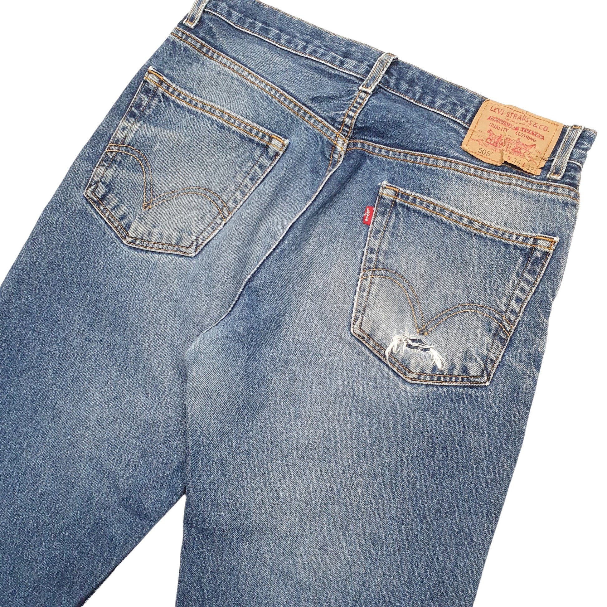 Mens Blue Levis  505 JeansW34 L32