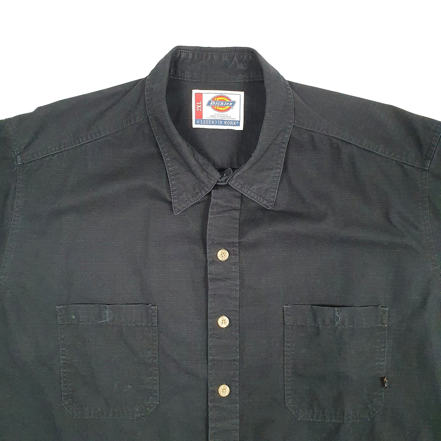 Mens Black Dickies Workwear Short Sleeve Shirt