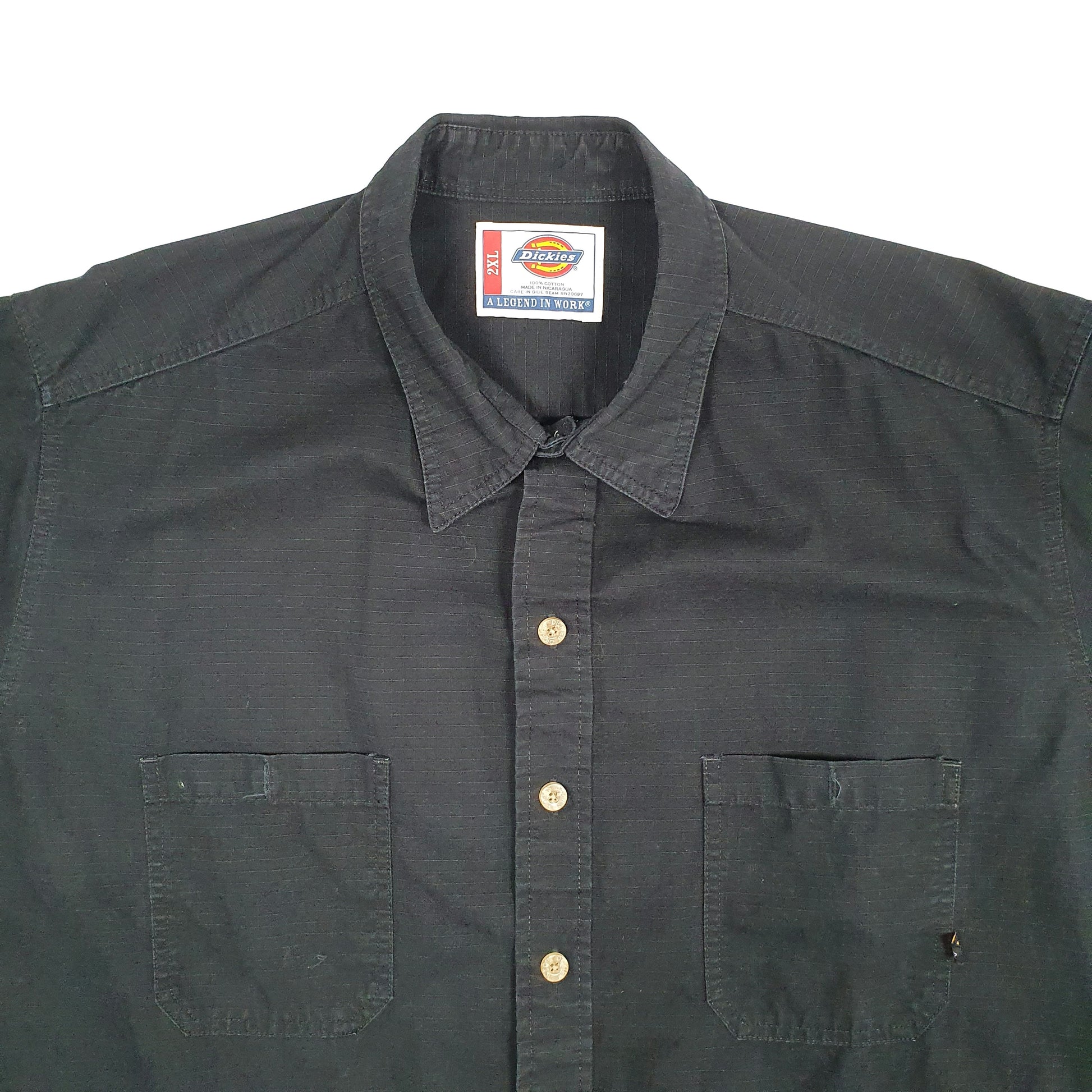 Mens Black Dickies Workwear Short Sleeve Shirt