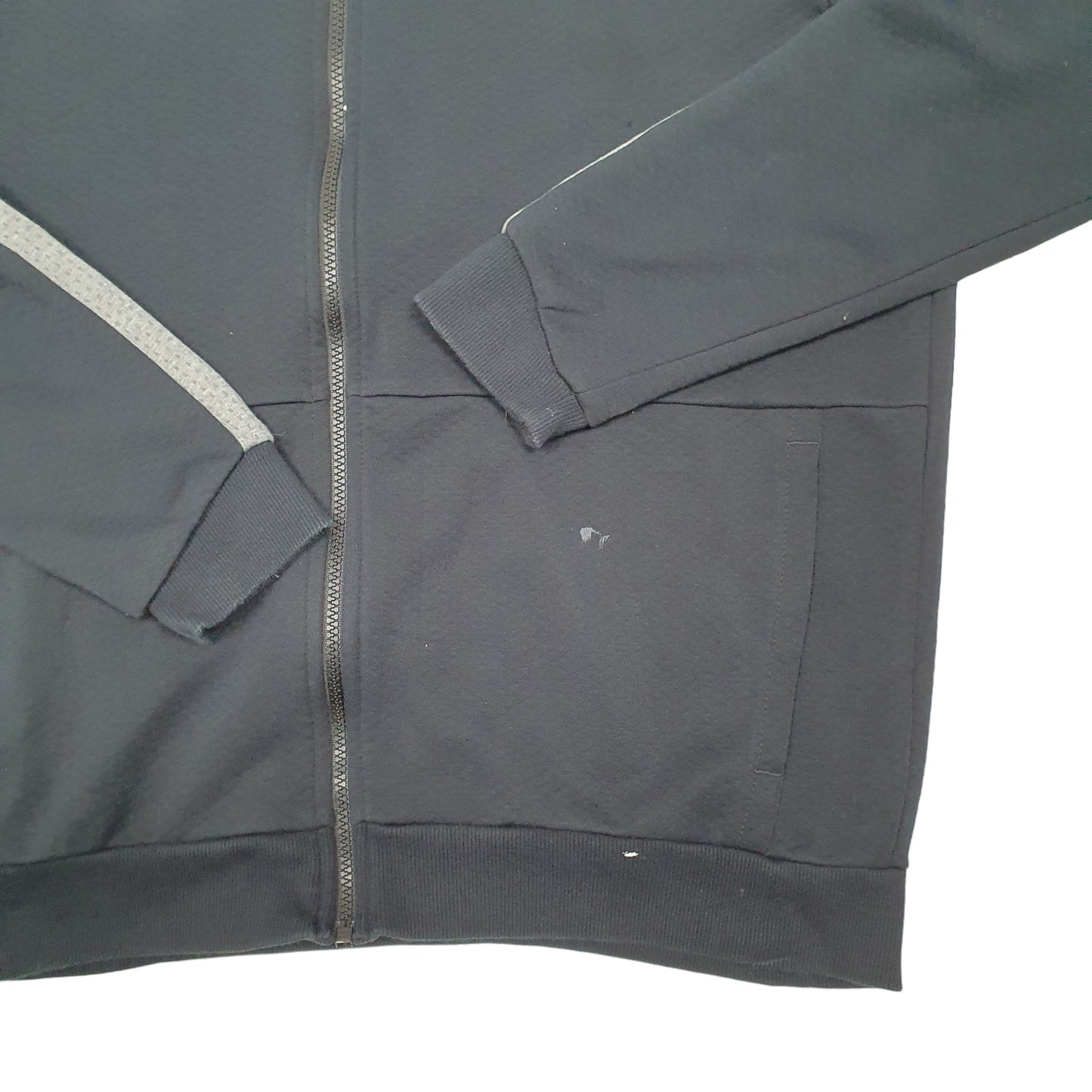 Mens Black Puma Active Top Gym Running Full Zip Jumper