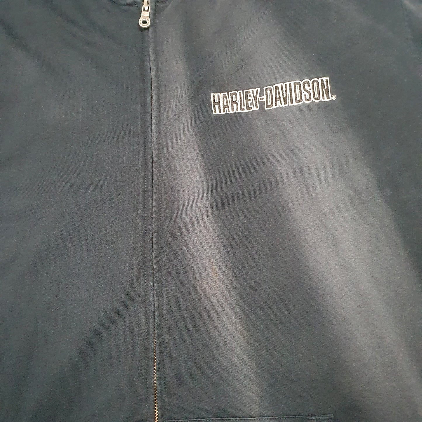 Mens Black Harley Davidson Hoodie Motorcycles Biker Full Zip Jumper