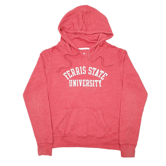 Womens Red Redshirt Ferris State University Hoodie Jumper