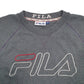 Mens Grey Fila Spellout Crewneck Jumper
