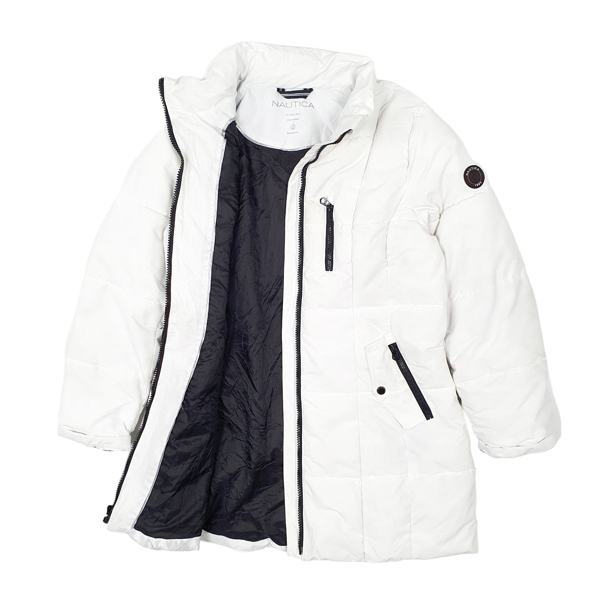 Womens White Nautica Longline  Coat