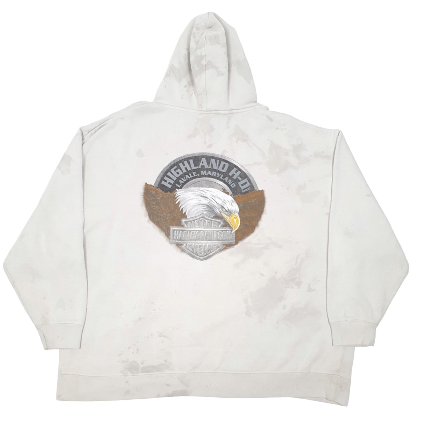 Mens Beige Harley Davidson Motorcycles Biker 2013 Maryland Hoodie Jumper