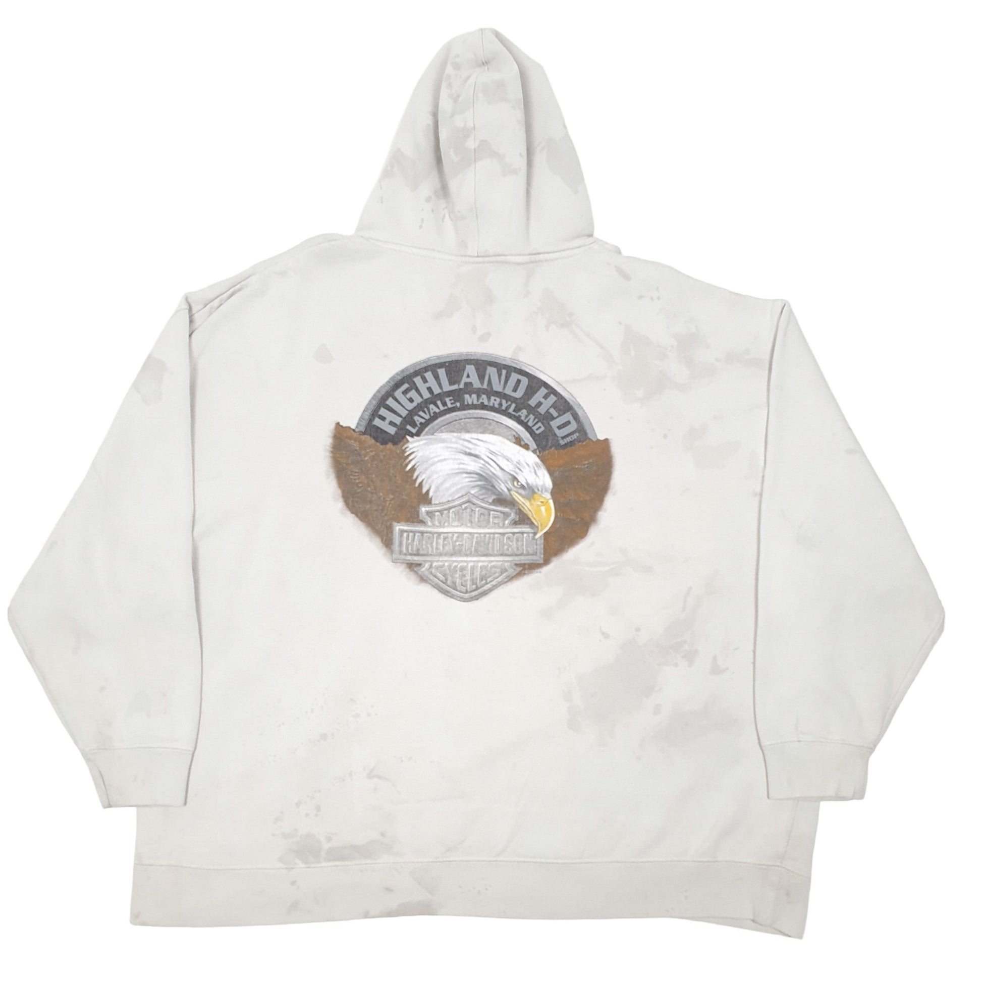 Mens Beige Harley Davidson Motorcycles Biker 2013 Maryland Hoodie Jumper