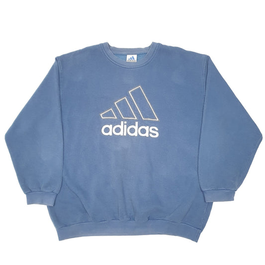 Mens Navy Adidas Vintage 90s Crewneck Jumper