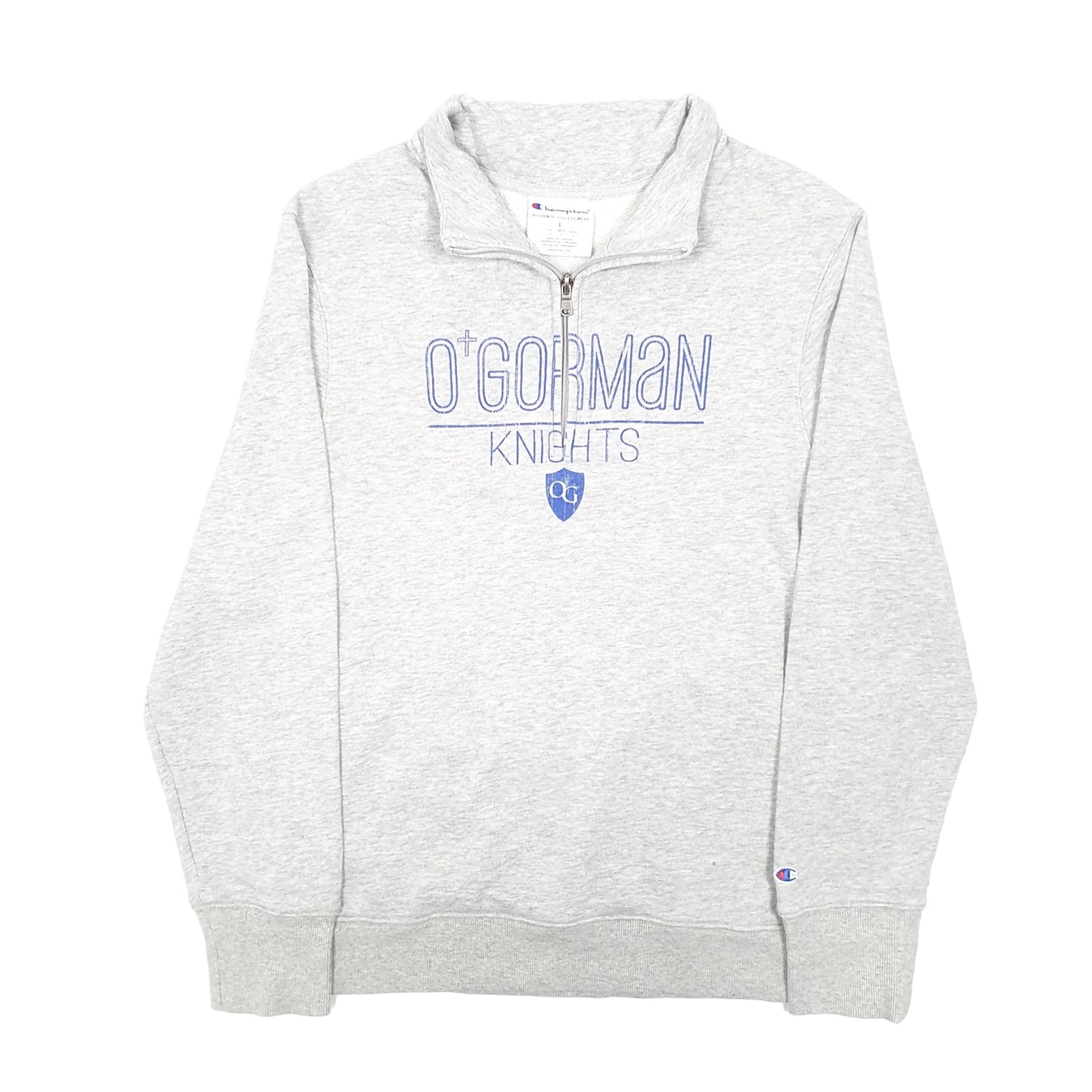 Womens Grey Champion O'Gorman Knights Basketball USA Quarter Zip Jumper