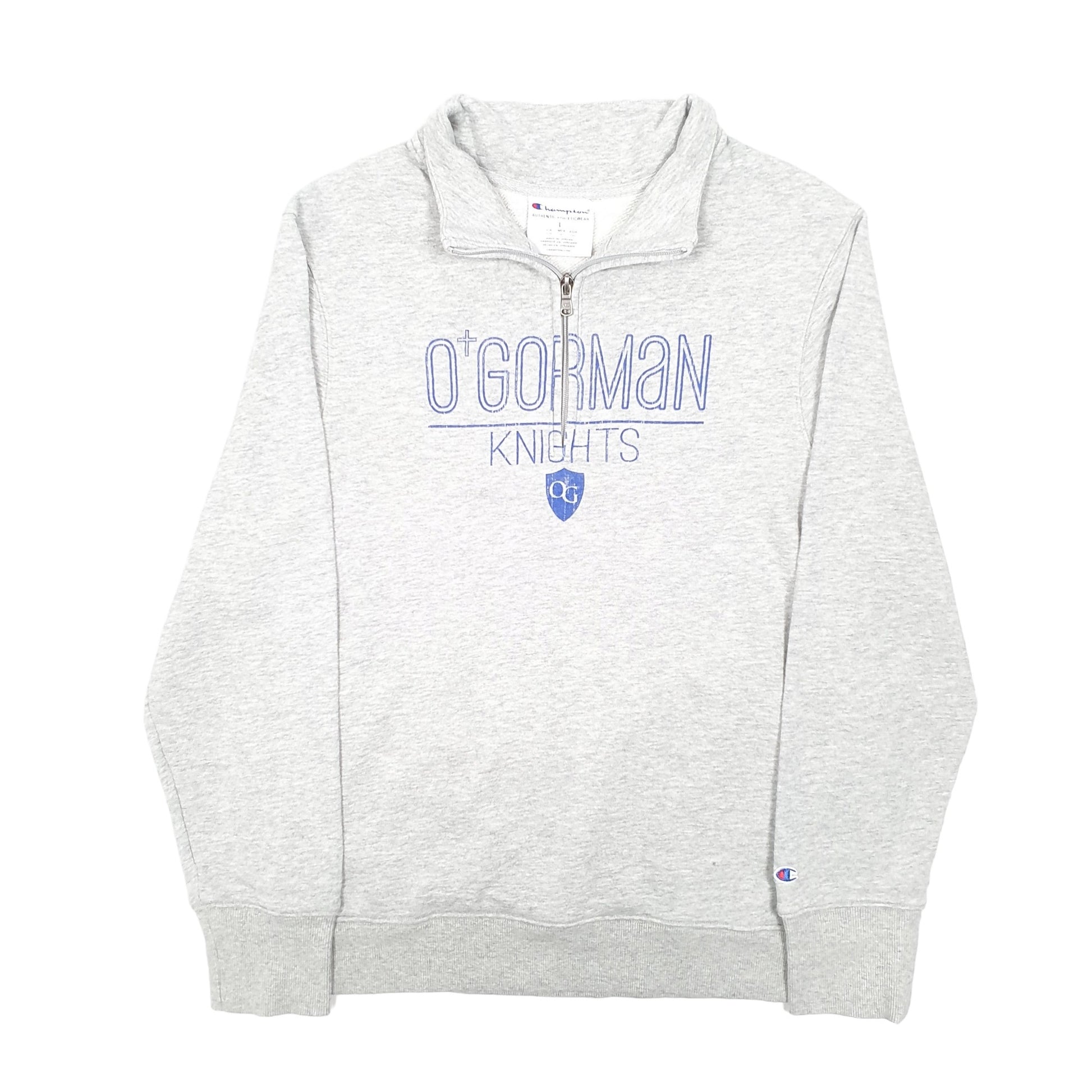 Womens Grey Champion O'Gorman Knights Basketball USA Quarter Zip Jumper