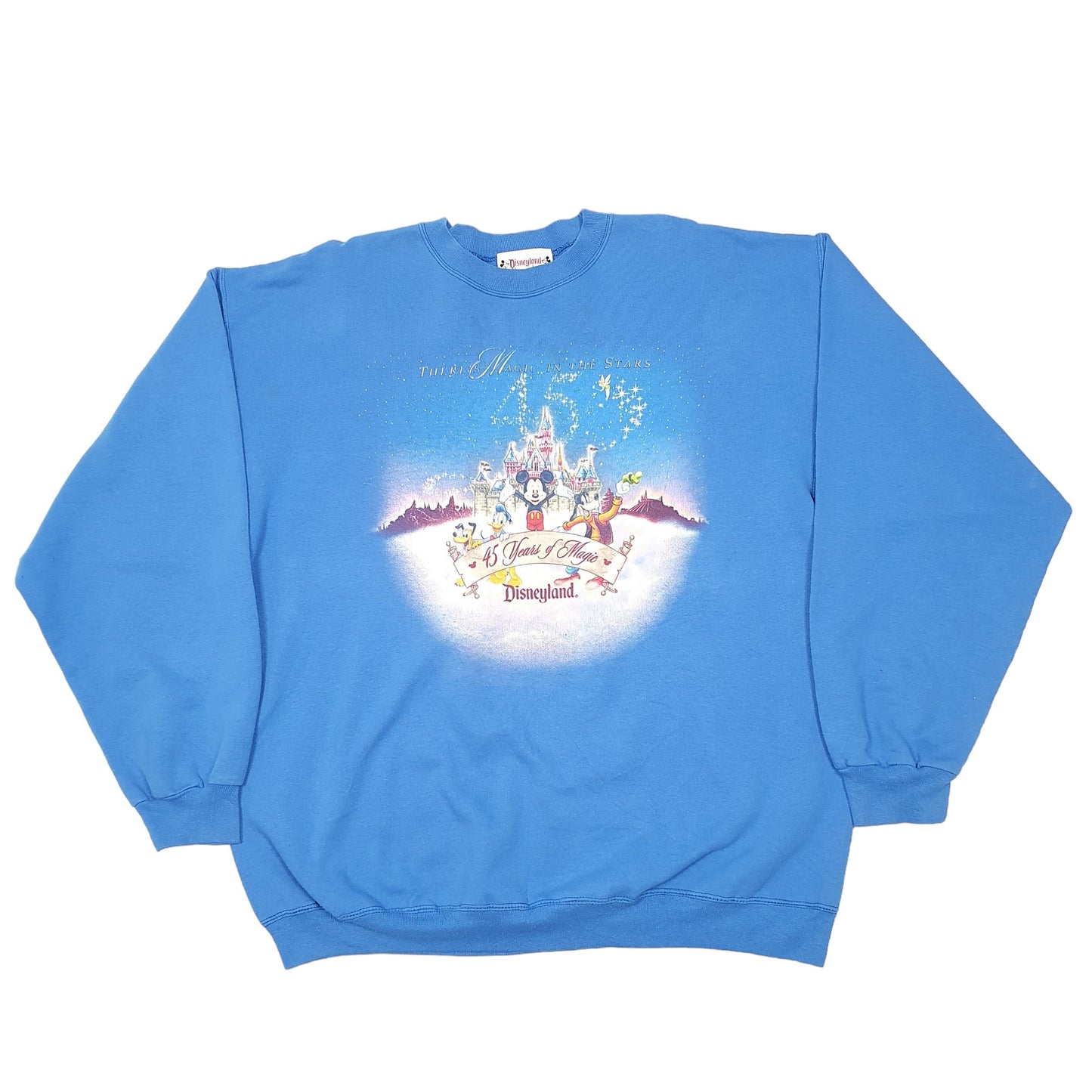 Mens Blue Disney Disneyland Vintage Made In USA Crewneck Jumper