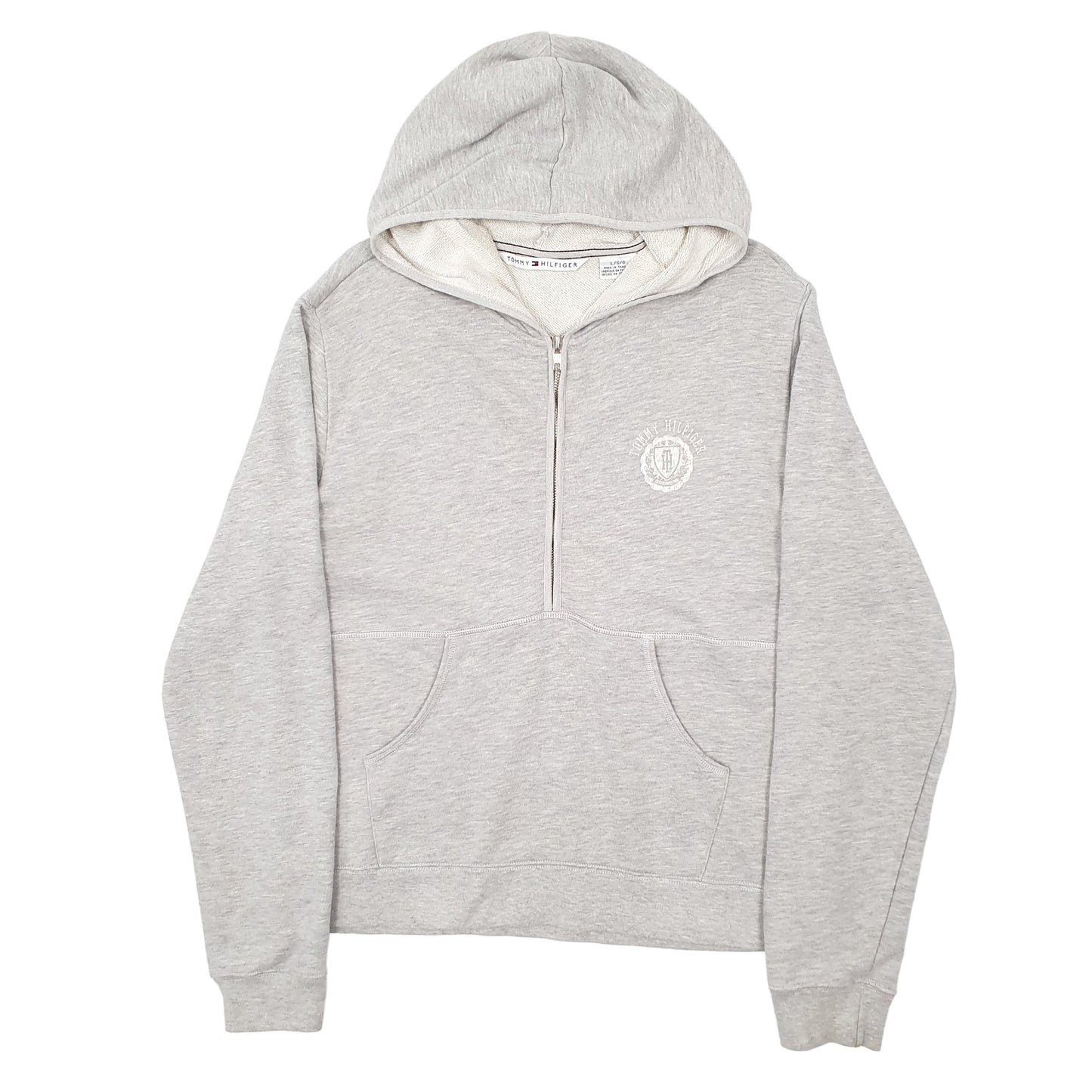 Mens Grey Tommy Hilfiger Half Zip Hoodie Jumper