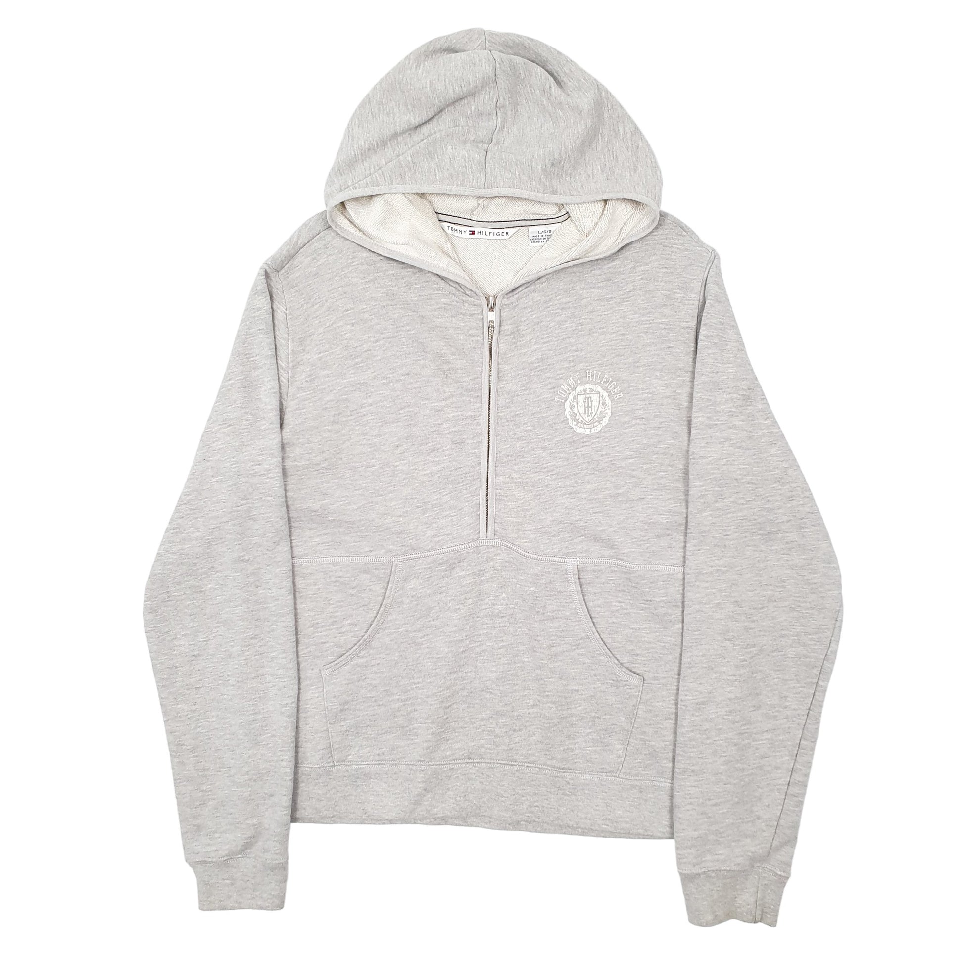 Mens Grey Tommy Hilfiger Half Zip Hoodie Jumper