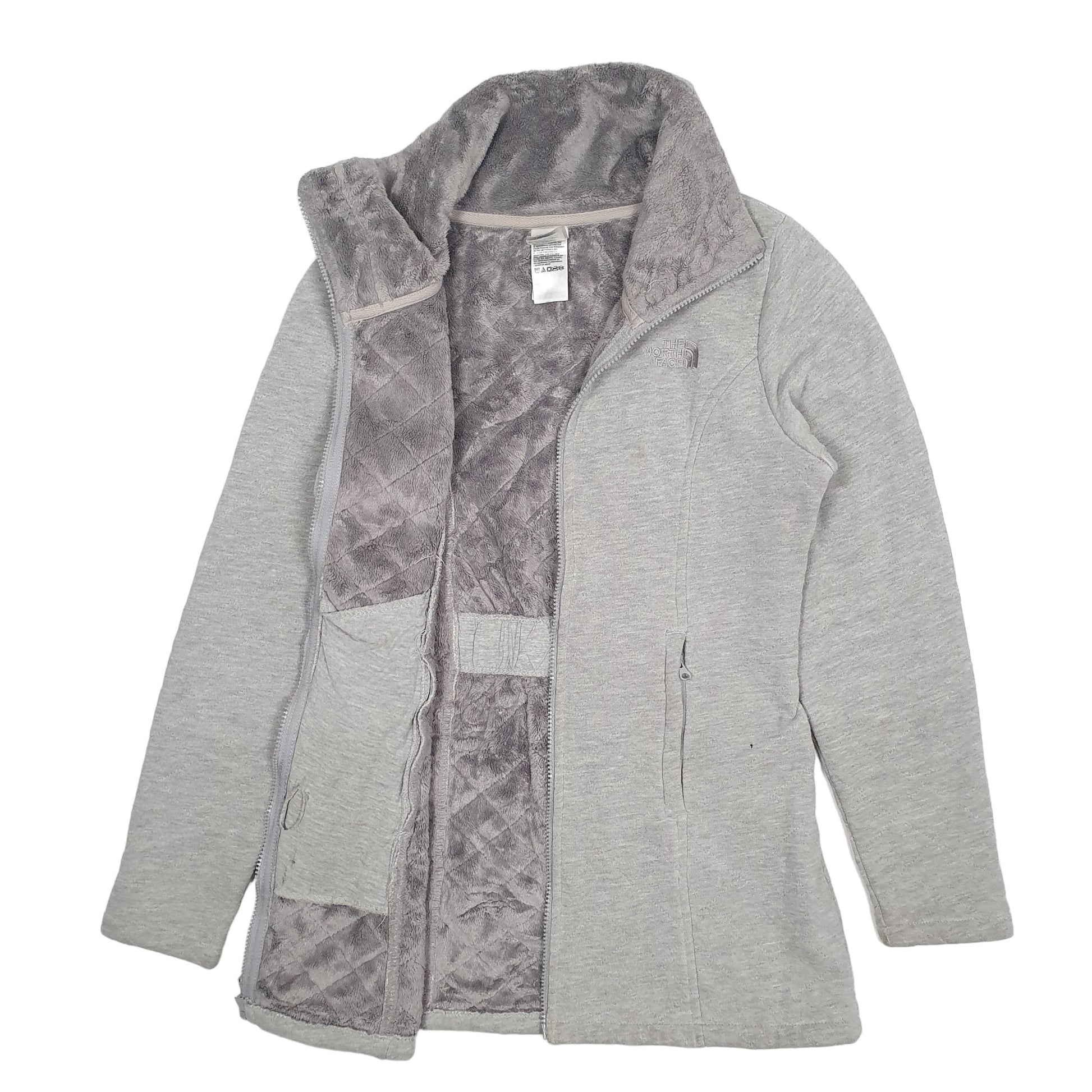 Womens Grey The North Face Longline Trench Fleece Full Zip Jumper