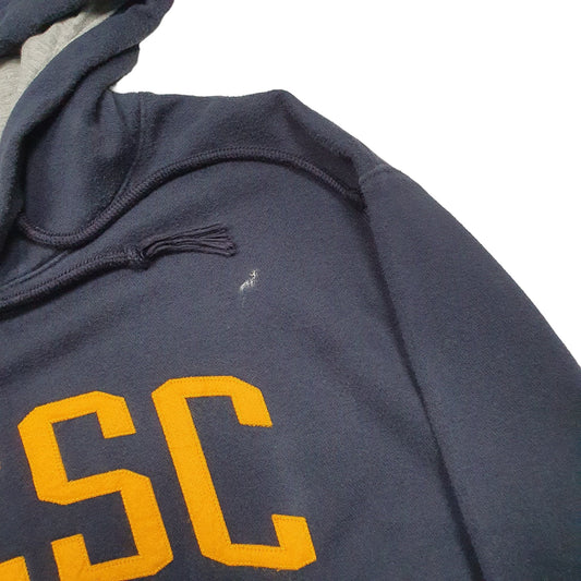 Mens Navy Champion Spellout USA College Hoodie Jumper