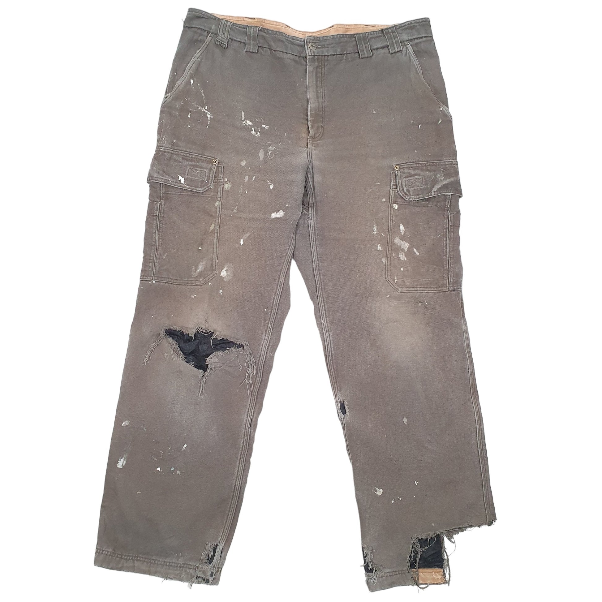 Mens Khaki Duluth Polyester lined Insulated Carpenter Trousers