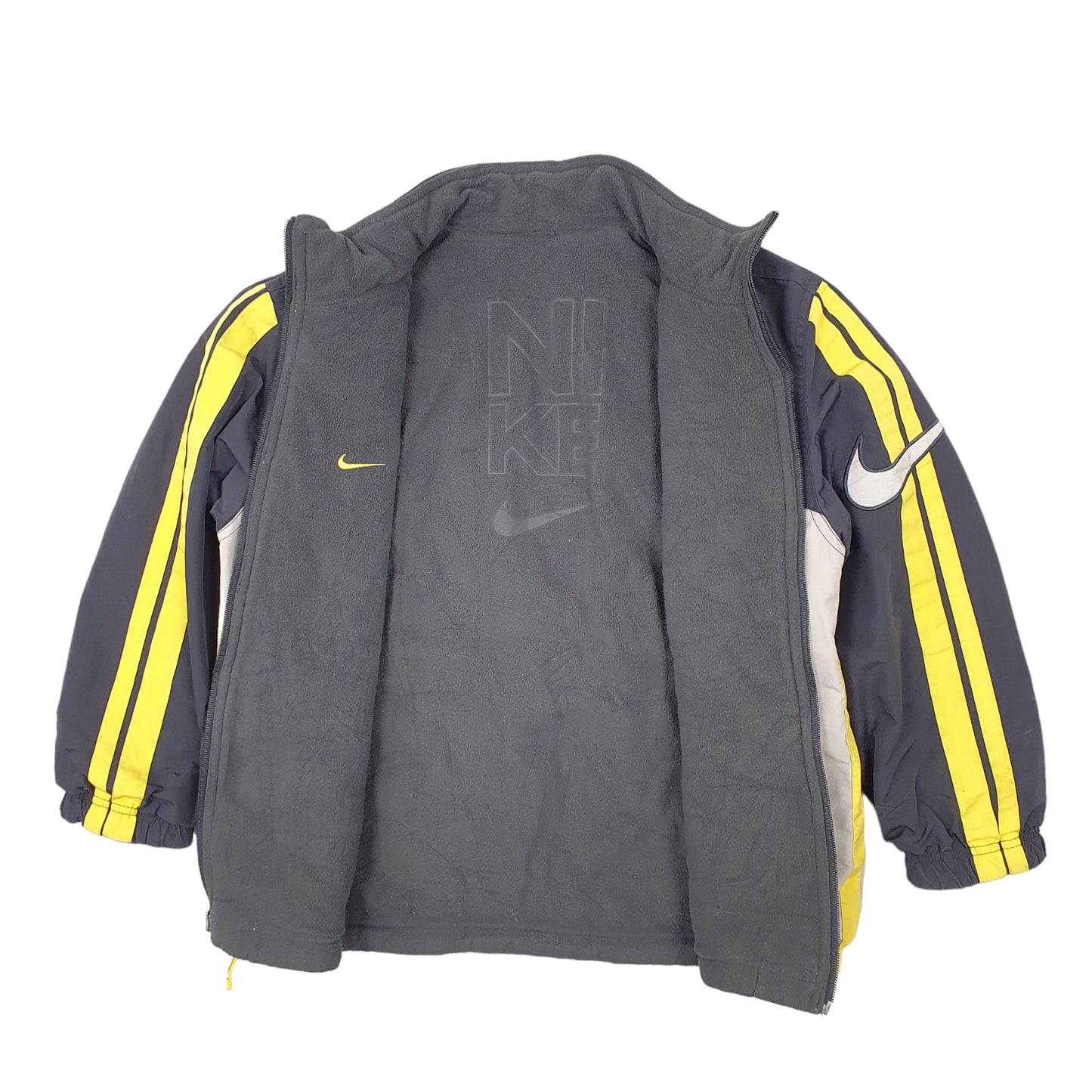 Womens Grey Nike Vintage 2000s Y2K Reversible Spellout Dungaree Coat