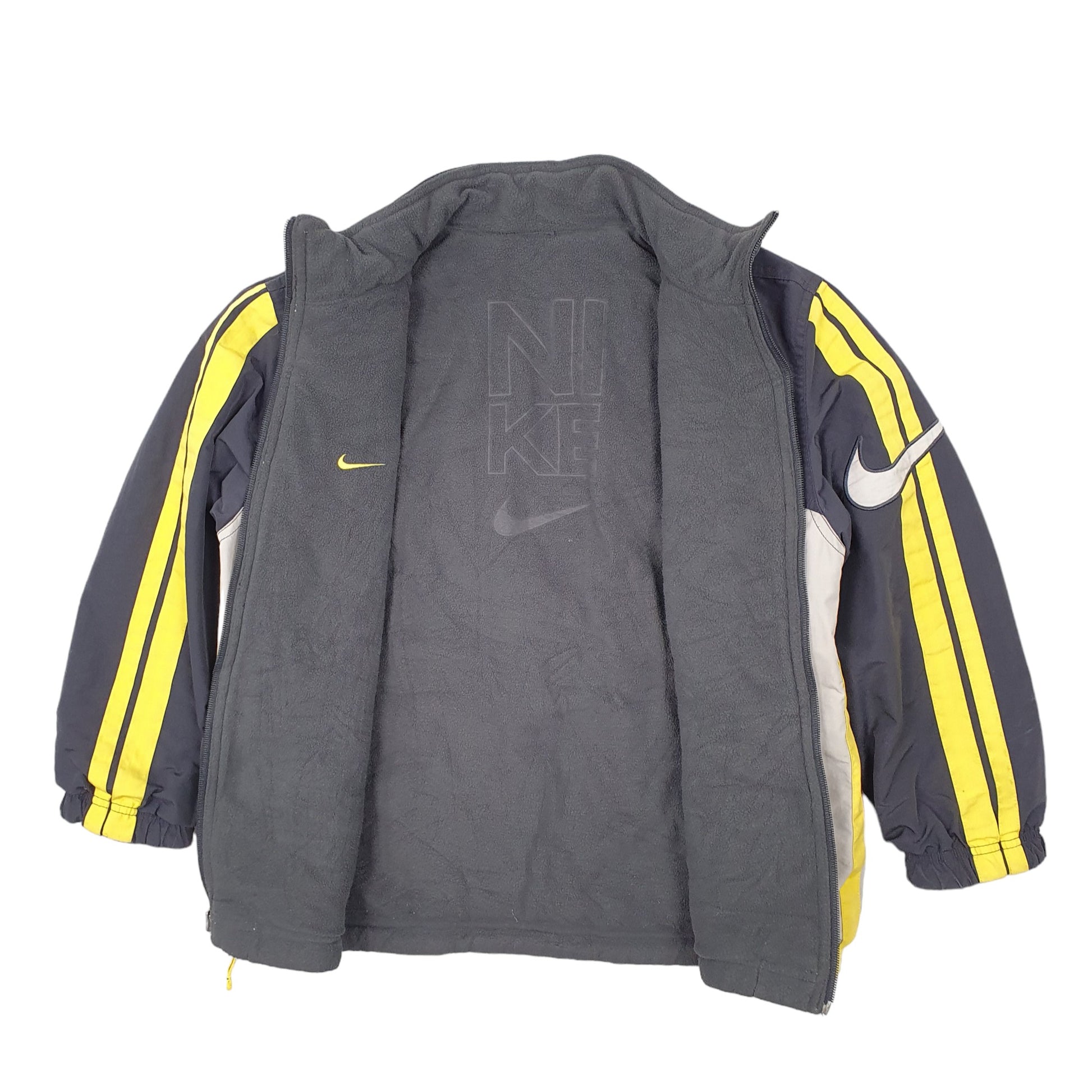 Womens Grey Nike Vintage 2000s Y2K Reversible Spellout Dungaree Coat