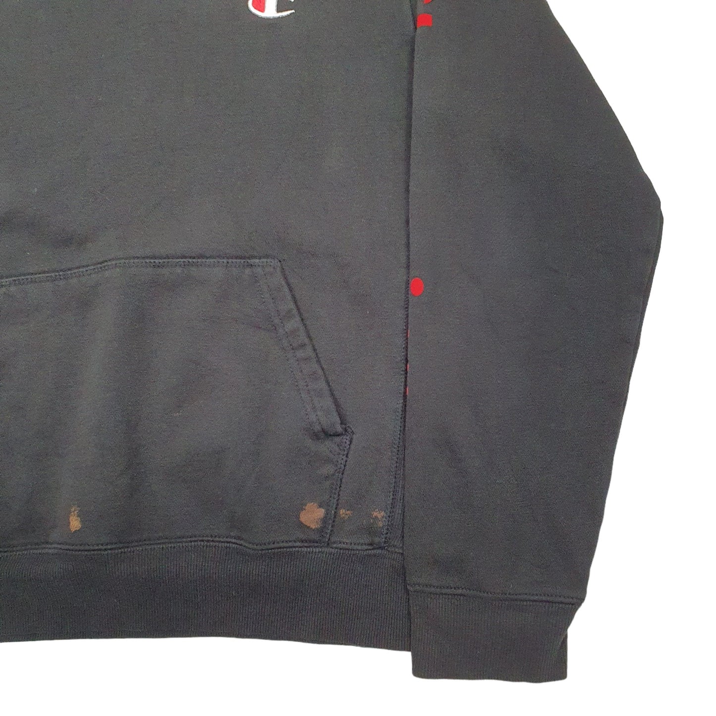 Womens Black Champion Spellout Hoodie Jumper