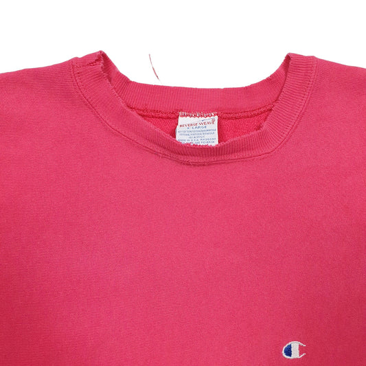 Mens Pink Champion Reverse Weave 90's Crewneck Jumper