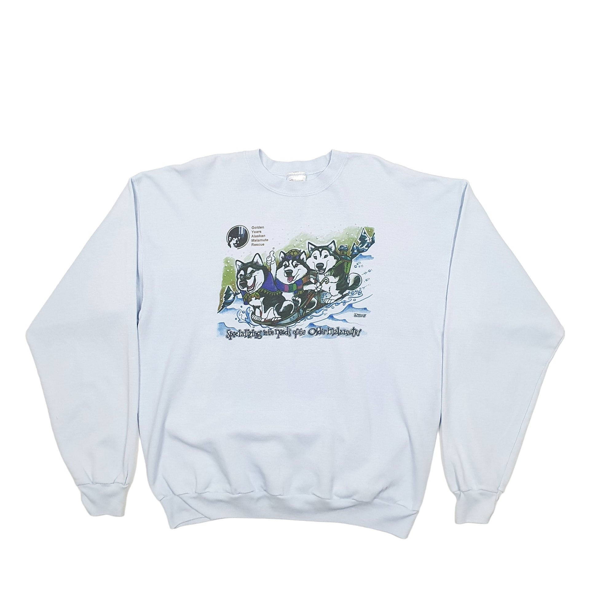 Mens Blue Hanes Alaska Rescue Dogs Crewneck Jumper