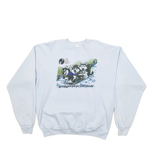 Mens Blue Hanes Alaska Rescue Dogs Crewneck Jumper