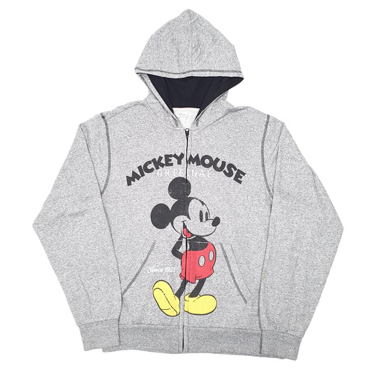 Mens Grey Disney Mickey Mouse Hoodie Jumper