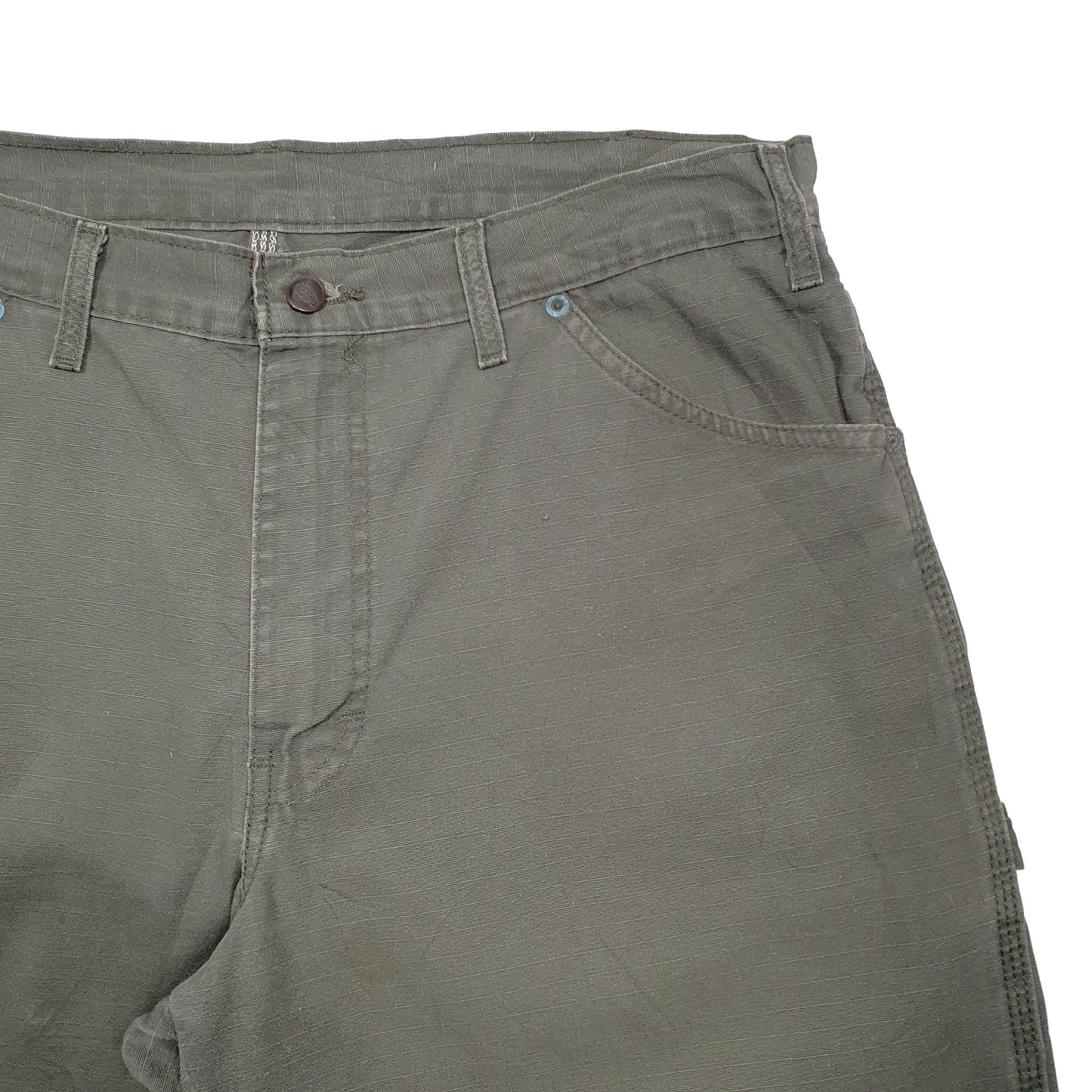 Mens Khaki Dickies Ripstop Denim Shorts