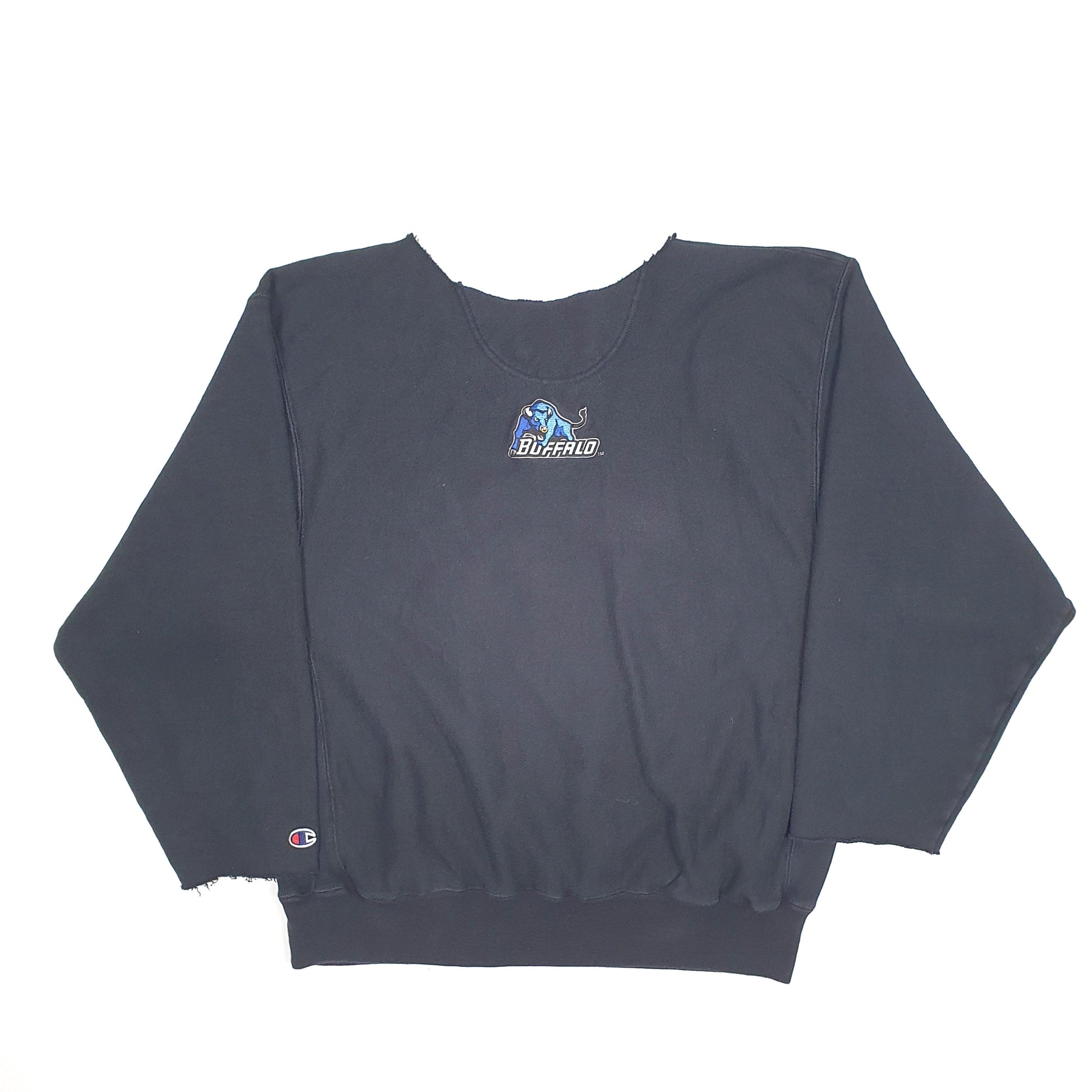 Mens Black Champion Vintage 1990s Reverse Weave USA College Football Crewneck Jumper