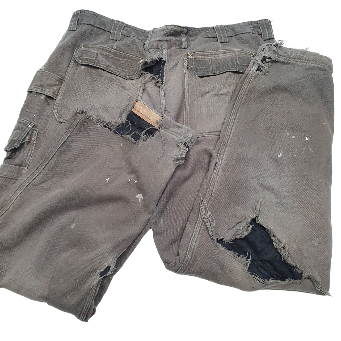 Mens Khaki Duluth Polyester lined Insulated Carpenter Trousers