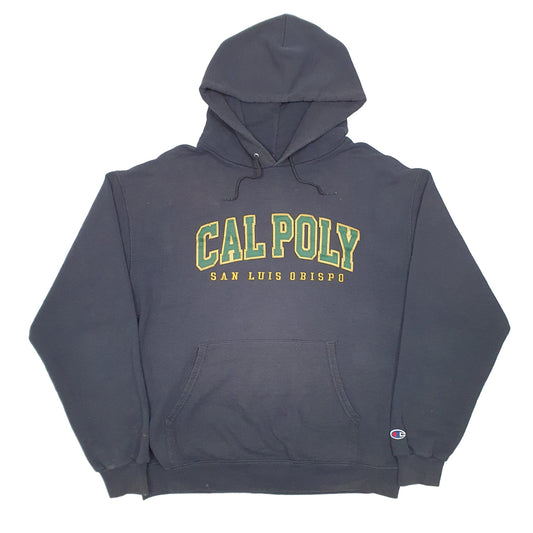Mens Black Champion California Polytechnic State University Cal Poly Hoodie Jumper