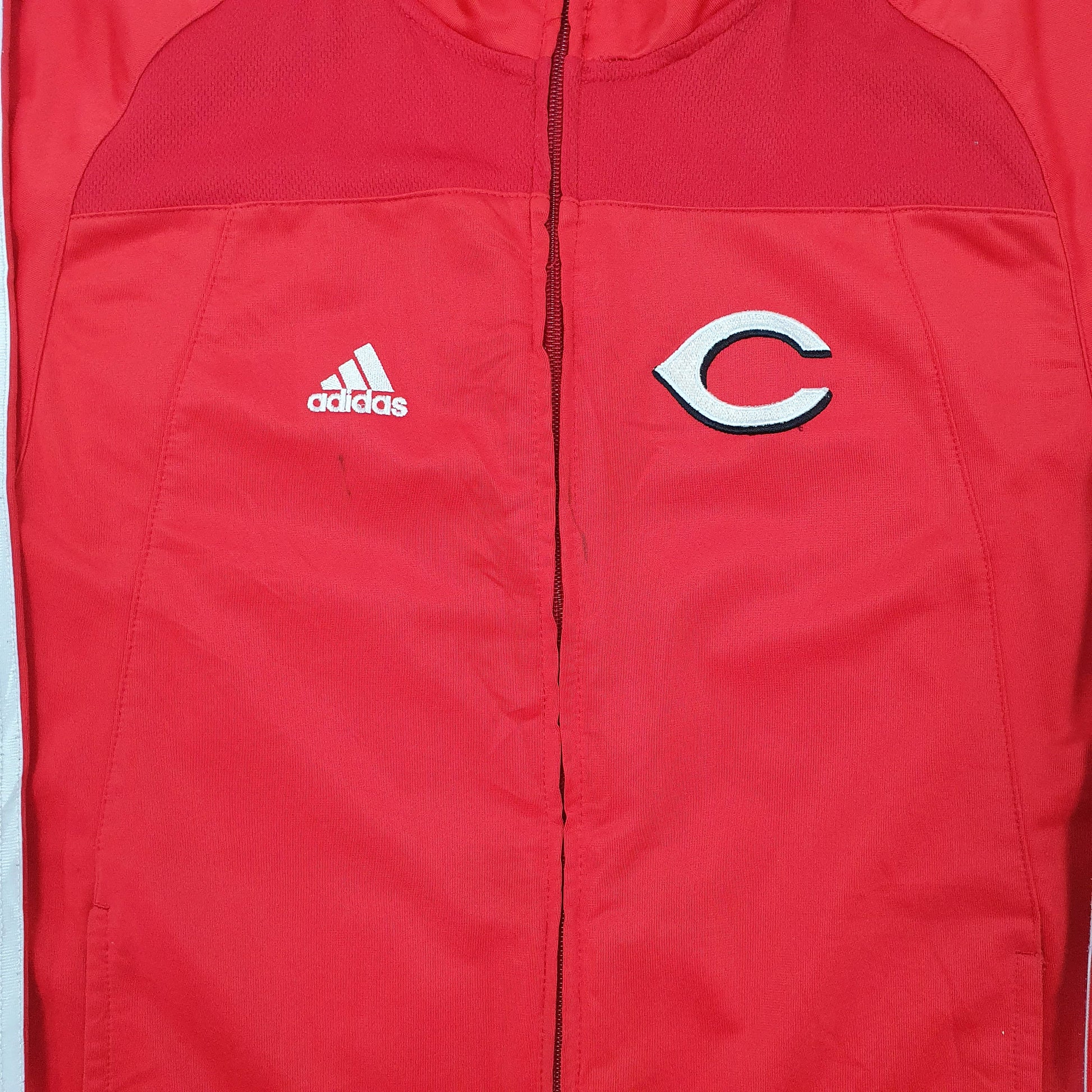 Mens Red Adidas MLB Baseball Cincinnati Reds Full Zip Jumper